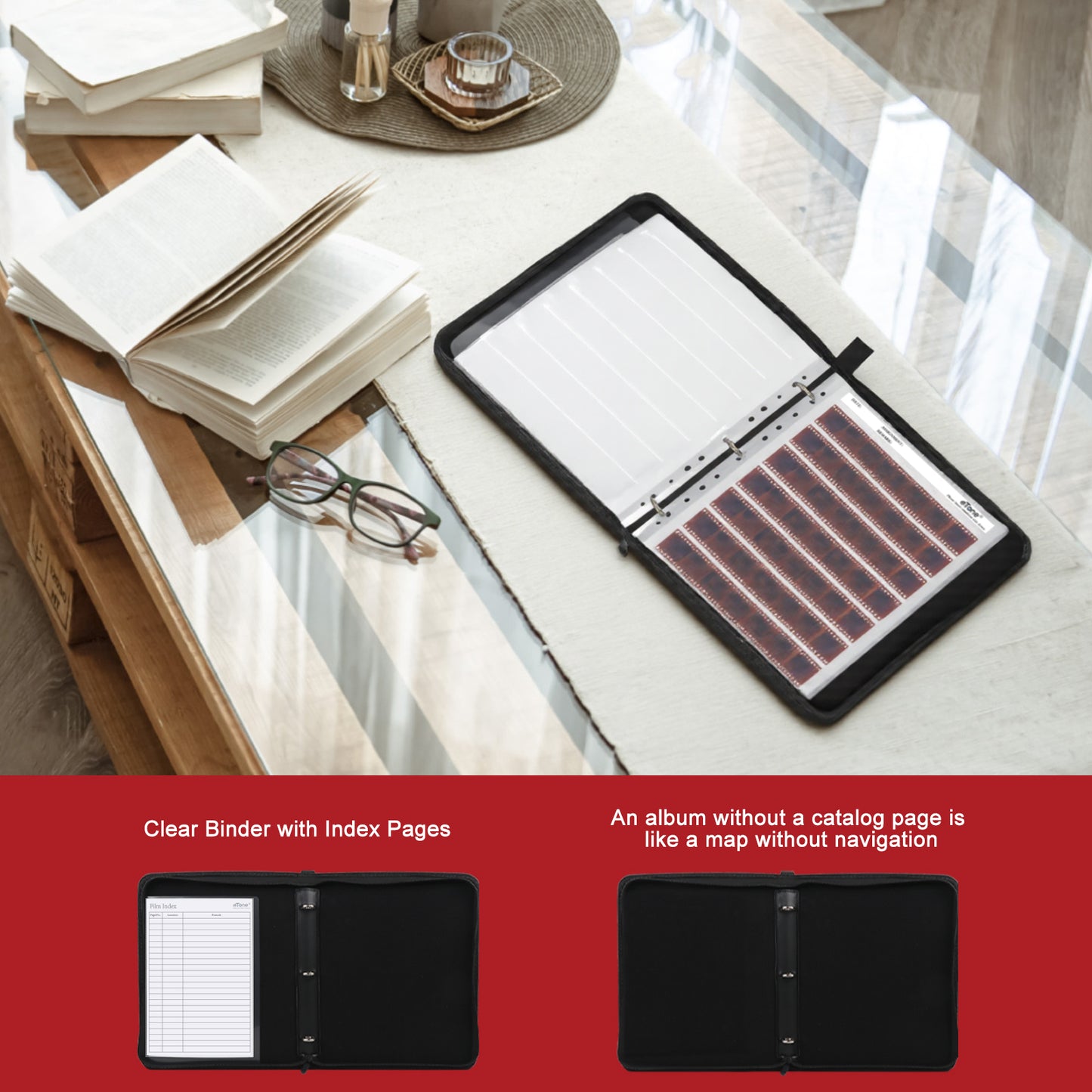 Film 3 Ring Binder Archival Storage Photo Album For Print File 120 135 35mm 4x5 Negative Sleeve Large Size