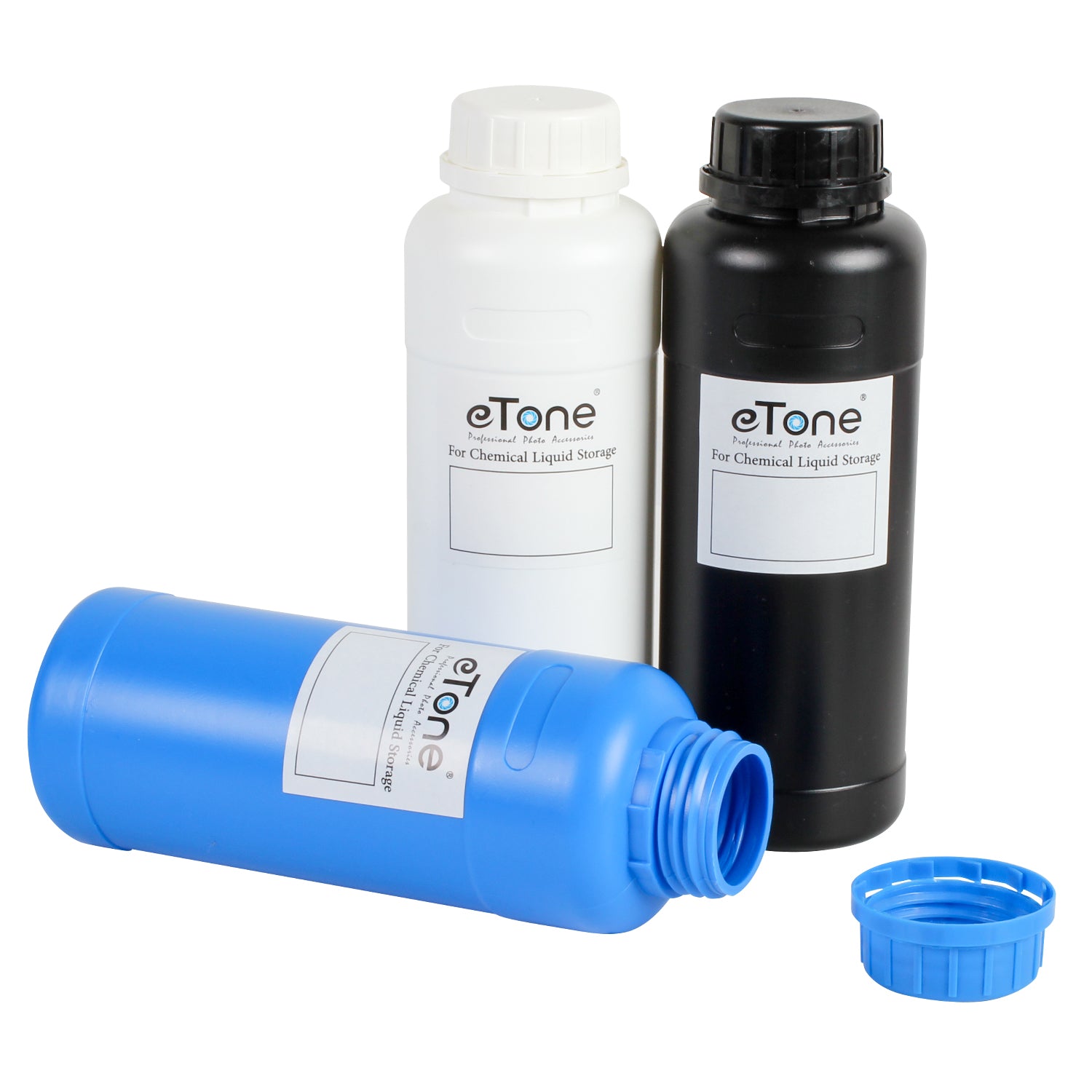 ETone Darkroom – 3 Bottiglie Da 1L In HDPE Opaco Per Sviluppo Fotografico, Conservazione Chimici E Prodotti Per Camera Oscura