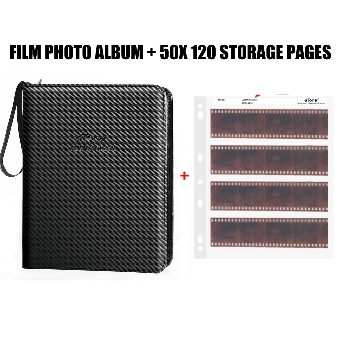 Large Size Ring Binder Photo Album Collector With Zipper 120 Film Archival Negative Storage Page Sheets