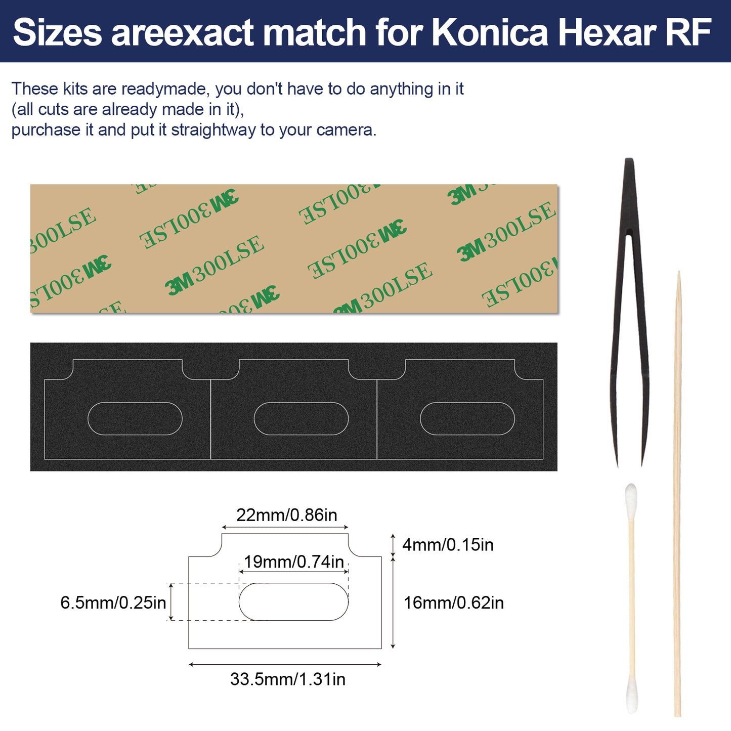 Pre-Cut Film Reminder Window Seal Foam Sponge Kits For Contax T2/T3/TVS/TVS II/TVS III For Minolta TC-1 For Nikon 35Ti/28Ti For Ricoh GR-1 For Hexar AF/RF