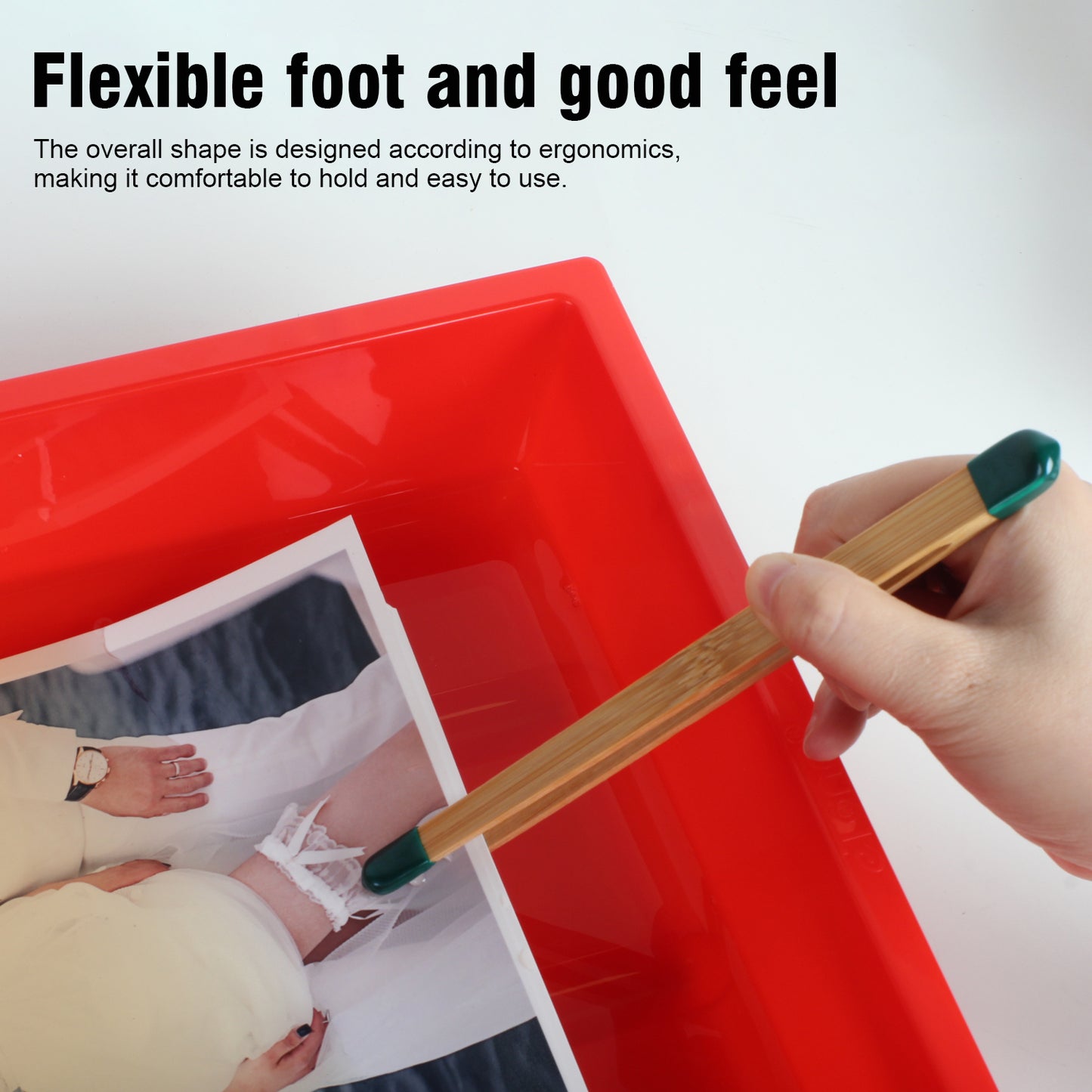 4x Bamboo Print Photography Darkroom Tongs Tweezers Set Negative Film Developing