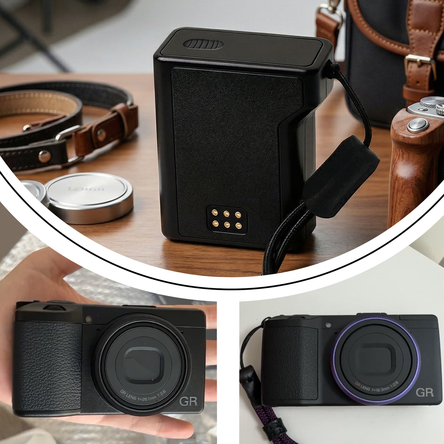 3-in-1 Battery Charging Storage Box Case for Ricoh GR3 HDF GR3X HDF Olympus SP-100EE SH-2 DB-110 LI-92B