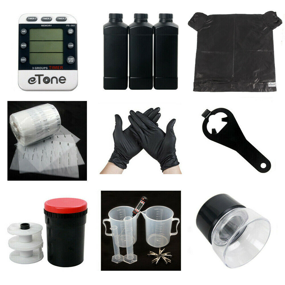 Darkroom Developing Kit Film Processing 120 135 35mm 10x Magnifier