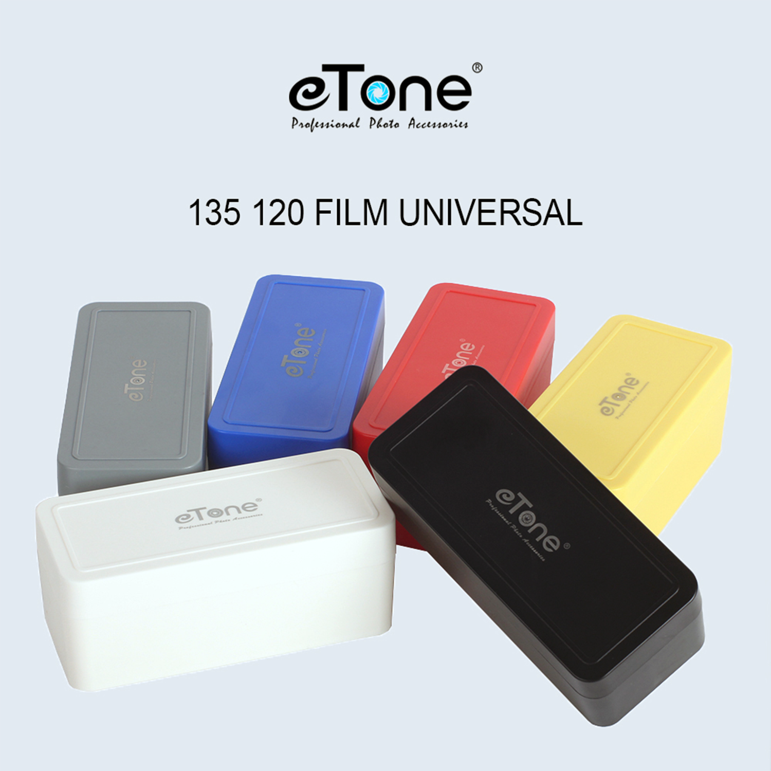 ETone Multi-Format Film Storage Case - Holds 120, 220 & 135 Film Rolls | White ABS Plastic Container With Rubber Band