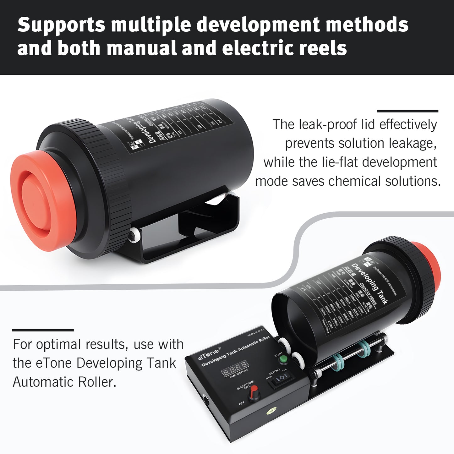 Film Develop Tank 3 Spiral Reels with Buckle Separator 120 127 135 B&W Color Negative Darkroom Processing Processor