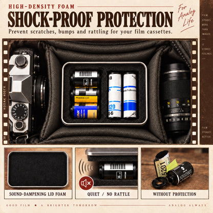 Multi-Format Metal Film Storage Case Silent Container Box For 120 135 35mm B&W Color Negative Film