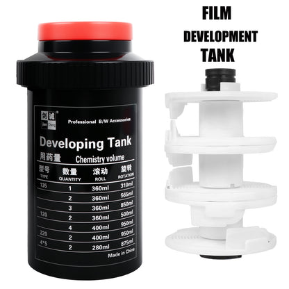 Film Develop Tank 3 Spiral Reels with Buckle Separator 120 127 135 B&W Color Negative Darkroom Processing Processor