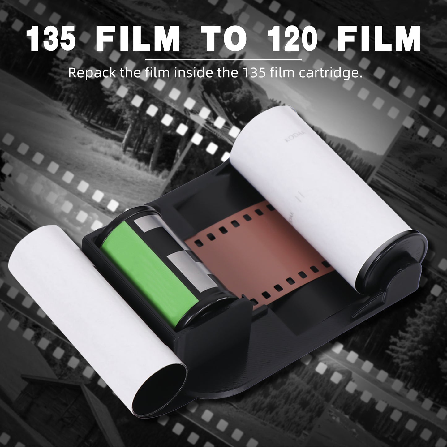 eTone 35mm 135 Film To 120 Backing Paper Film Spool Reload Dispenser Converter Tool