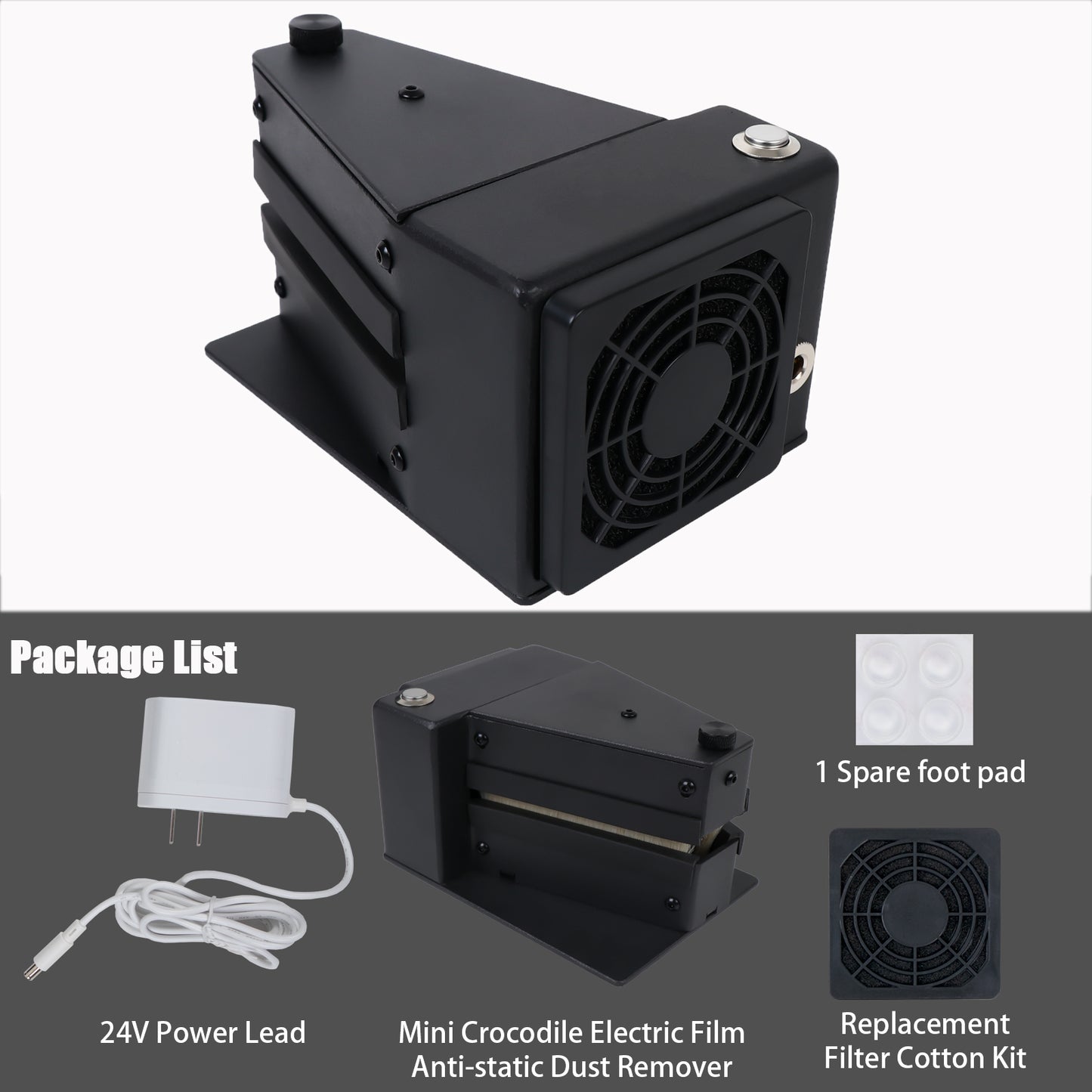 Professional Film Anti-Static Electric Dust Remover Vacuum Cleaner For 120 135 35mm 4x5 (Black)