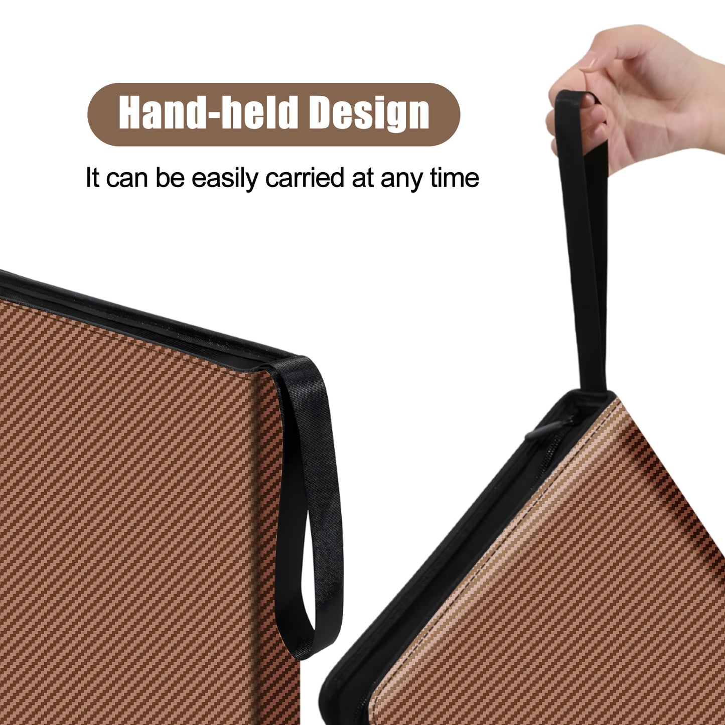 Brown L Size Photo Ring Binder Zipper Album 120 6x6 6x7 Acid-free Film Negative Storage Page