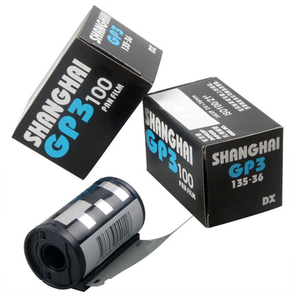 3 rotoli Shanghai in bianco e nero GP3 135/36 35 mm pellicola DIN ISO 100 B&amp;N B/N freschissimo