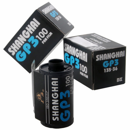 2 rotoli Rouleaux Shanghai GP3 135 35mm 36EXP Noir &amp; Blanc B&amp;N B/N ISO 100 Pellicola Négatif Frais