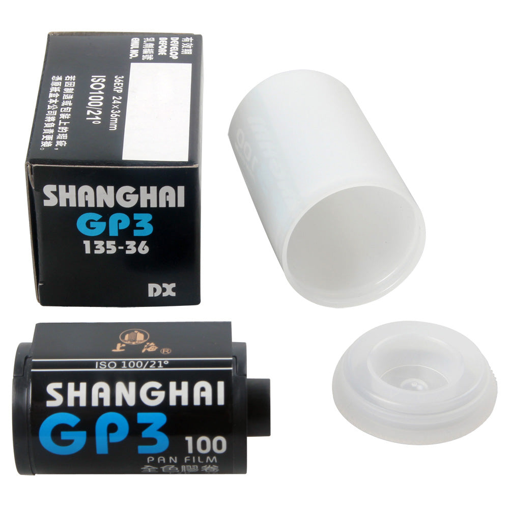 2 rotoli Rouleaux Shanghai GP3 135 35mm 36EXP Noir &amp; Blanc B&amp;N B/N ISO 100 Pellicola Négatif Frais