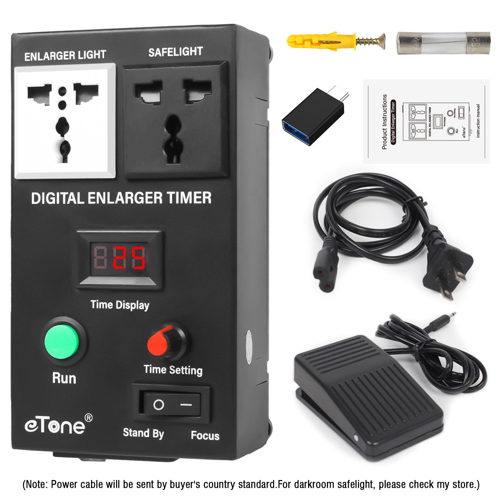 eTone Precision Digital Enlarger Timer With Foot Switch Darkroom Photo ...