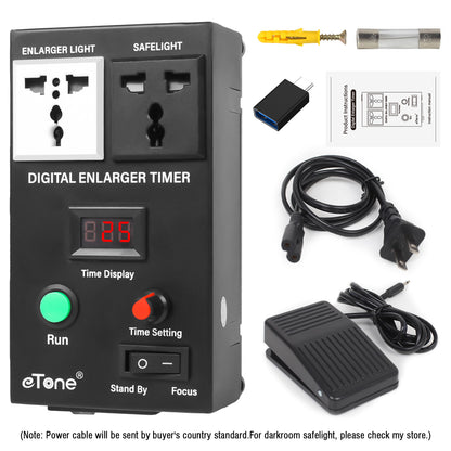 eTone Precision Digital Enlarger Timer With Foot Switch Darkroom Photo Equipment