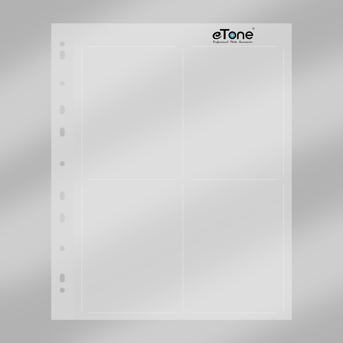 eTone 50/100X Archival Storage Sheets 4x5 Page Bag Ring Binder B/W Film Negative