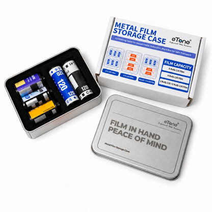 Multi-Format Metal Film Storage Case Silent Container Box For 120 135 35mm B&W Color Negative Film