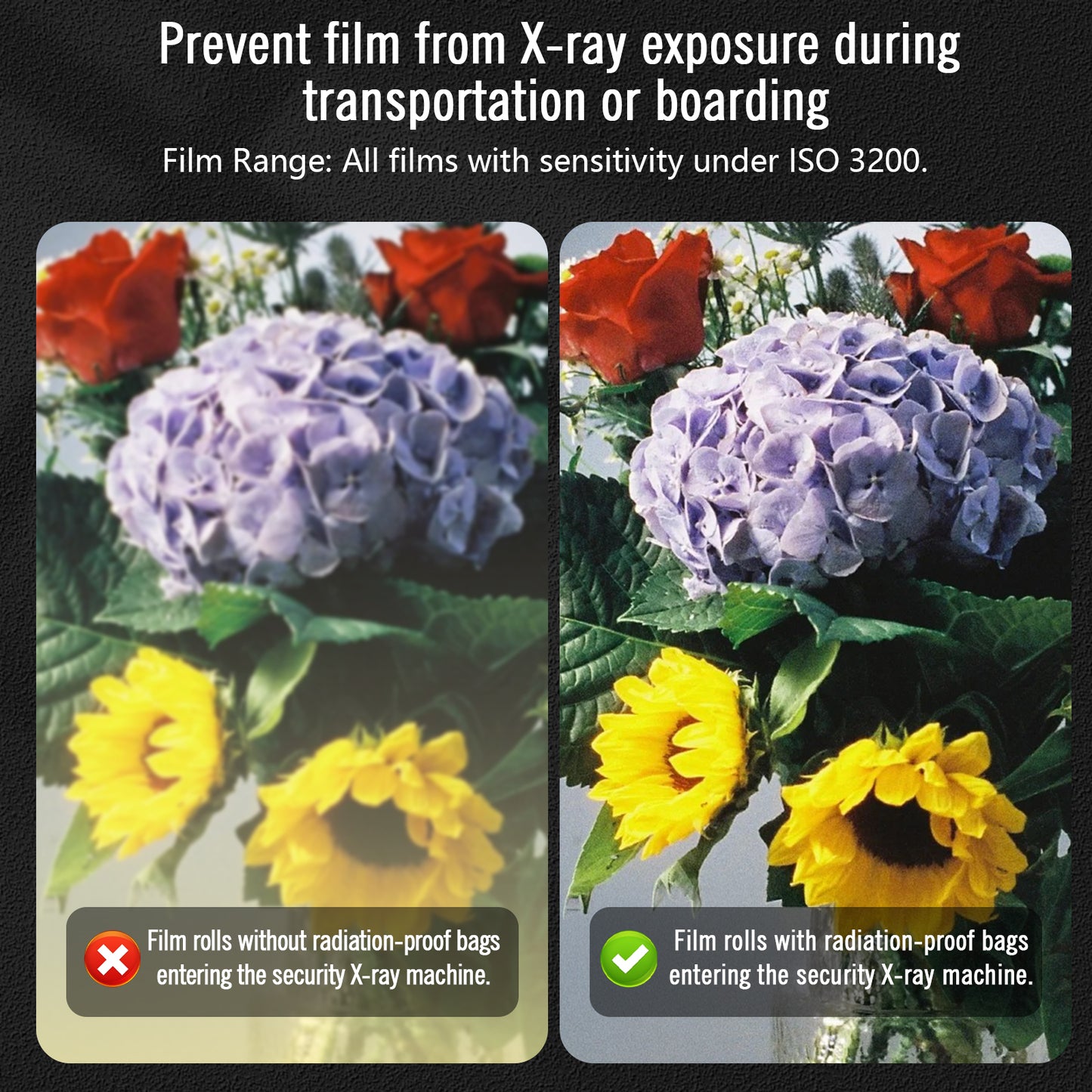 eTone Anti-X-ray Film Guard Lead Foil Protection Bag for 135 35mm 120 4x5 B/W Color Film(Blue or Green)