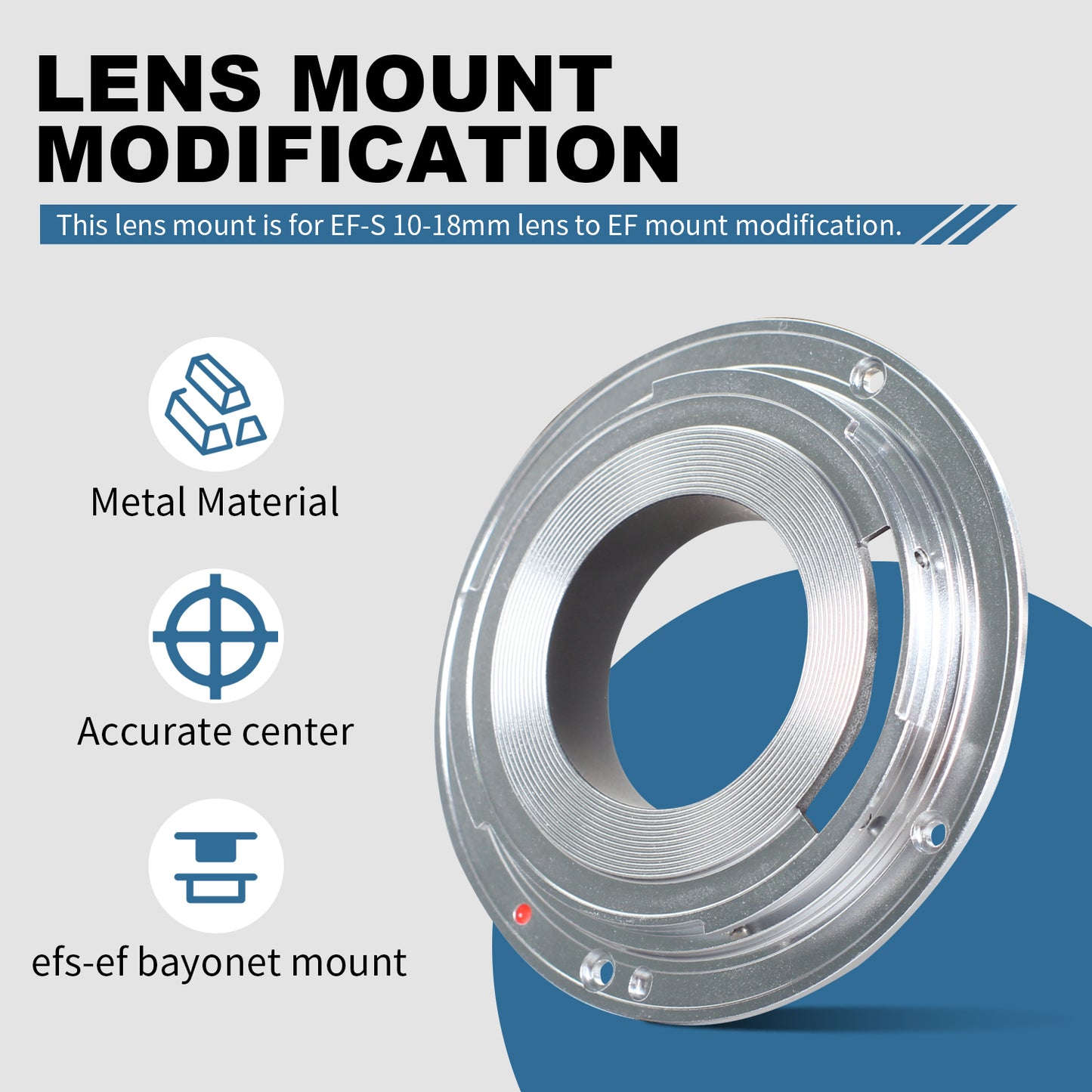 Metal Bayonet Adapter EF-S To EF EOS Mount For Canon 10-18mm f/4.5-5.6 IS Lens Canon EFS10 18mm Adapter