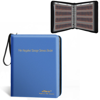 Blue Film Photo Binder Zipper Album 120 6x7 6x6 Archival Negative Storage Slide Page