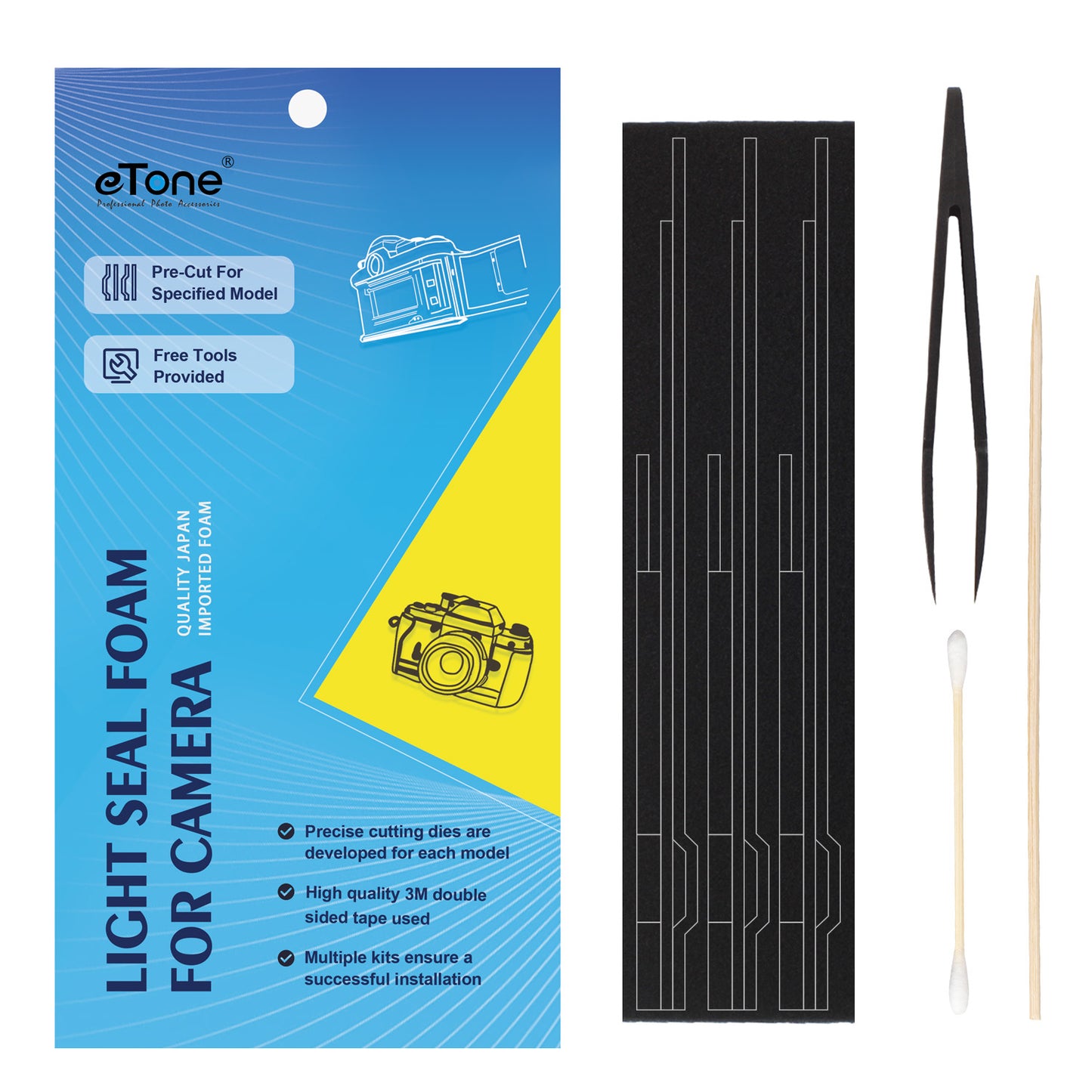 eTone Self Adhesive Repair Custom Light Seal Foam Sponge Kits For Contax RTS RTS II