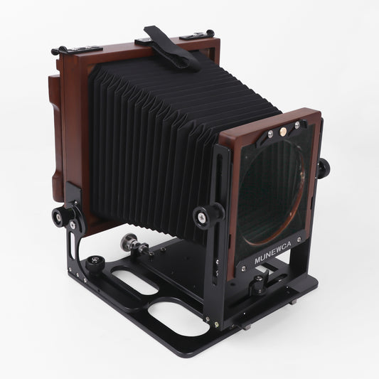 New Munewca 4X5'' Large Format Teak Wood Field Folding Film Camera With Ground Glass