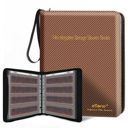 Brown L Size Photo Ring Binder Zipper Album 120 6x6 6x7 Acid-free Film Negative Storage Page