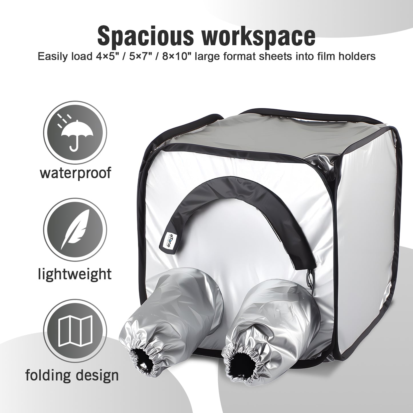 Pellicola per camera oscura di grande formato che cambia il caricamento della pellicola della tenda per lo sviluppo negativo della fotocamera 8x10 portatile