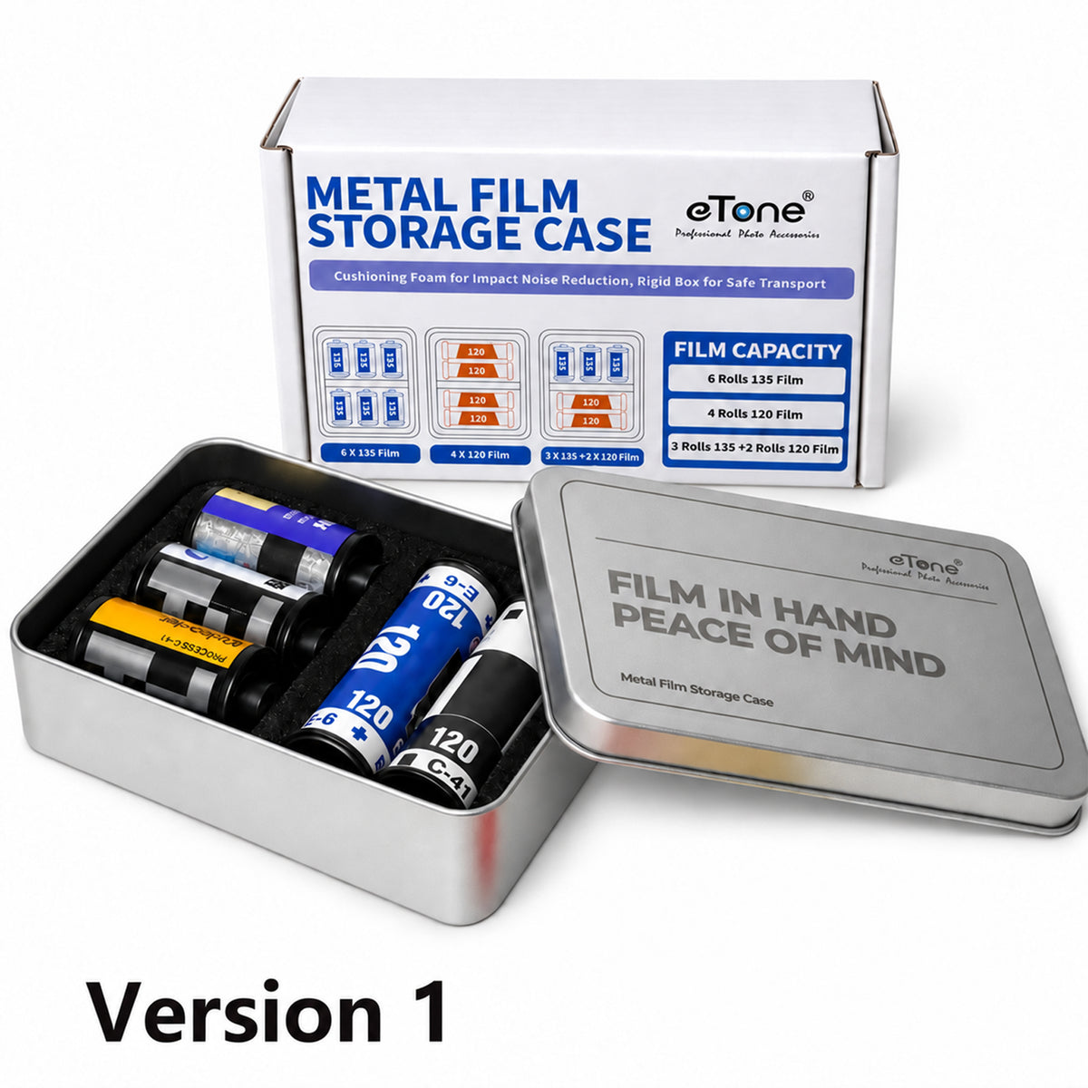 Multi-Format Metal Film Storage Case Silent Container Box For 120 135 35mm B&W Color Negative Film