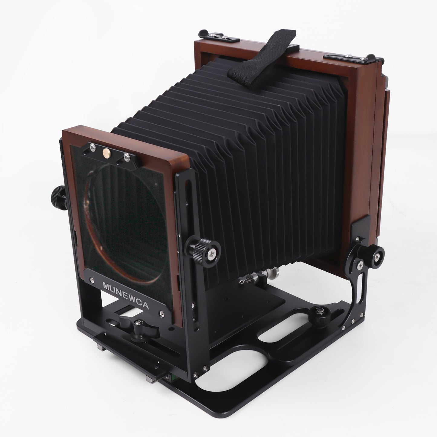 New Munewca 4X5'' Large Format Teak Wood Field Folding Film Camera With Ground Glass