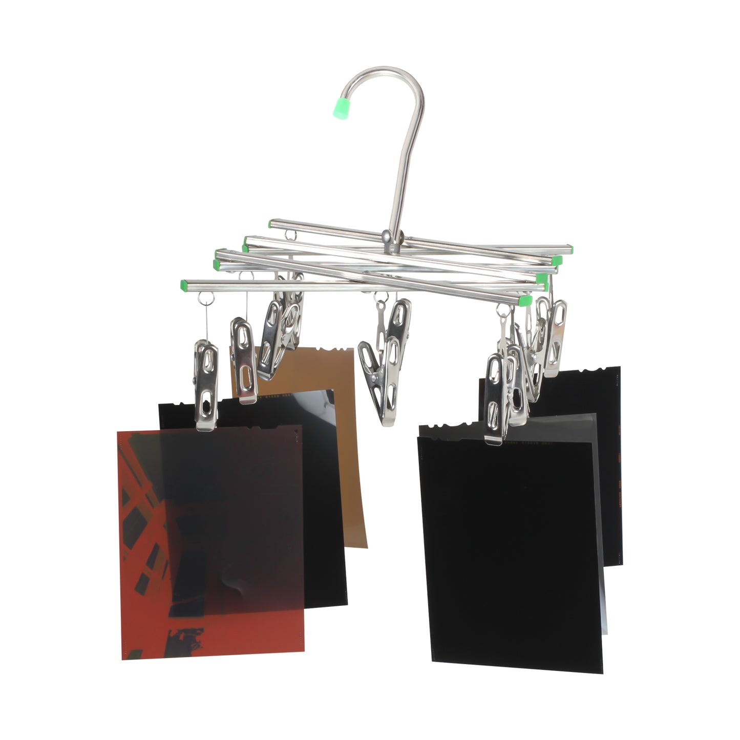 Collapsible Foldable Roll Sheet Film Drying Rack Hanging Frame Clips Darkroom 120 135 4x5 Negative Finishing