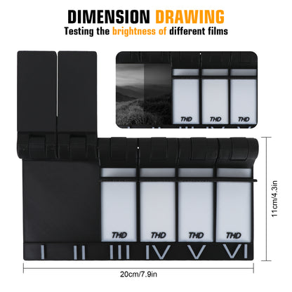 Darkroom Color B/W Roll Film Photo Paper Enlarging Test Strip 6-Level Exposure Comparison Tool