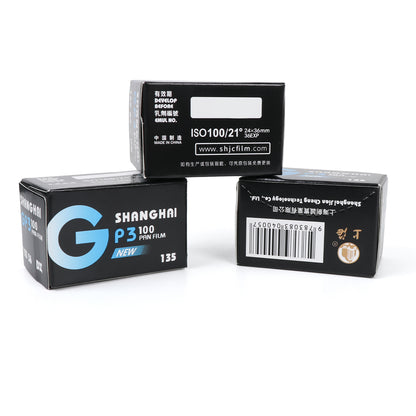 3 Rolls Shanghai Black & White GP3 135/36 35mm Film DIN ISO 100 B&W B/W Freshest