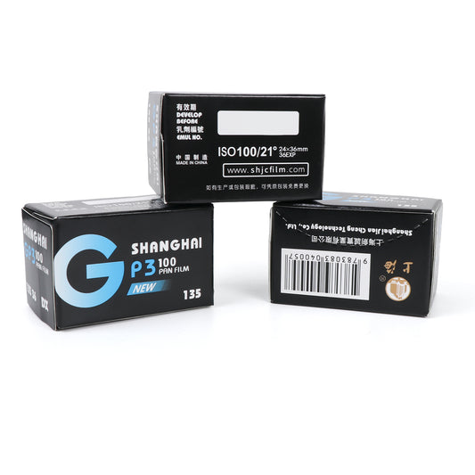 3 rotoli Shanghai in bianco e nero GP3 135/36 35 mm pellicola DIN ISO 100 B&amp;N B/N freschissimo