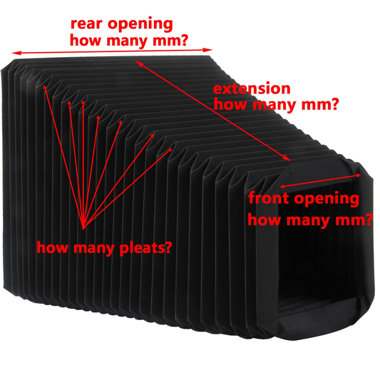 N° 2 4x5 universal black bellows + N° 1 black bellows 12x20 + N°1 blue bellows 14x17