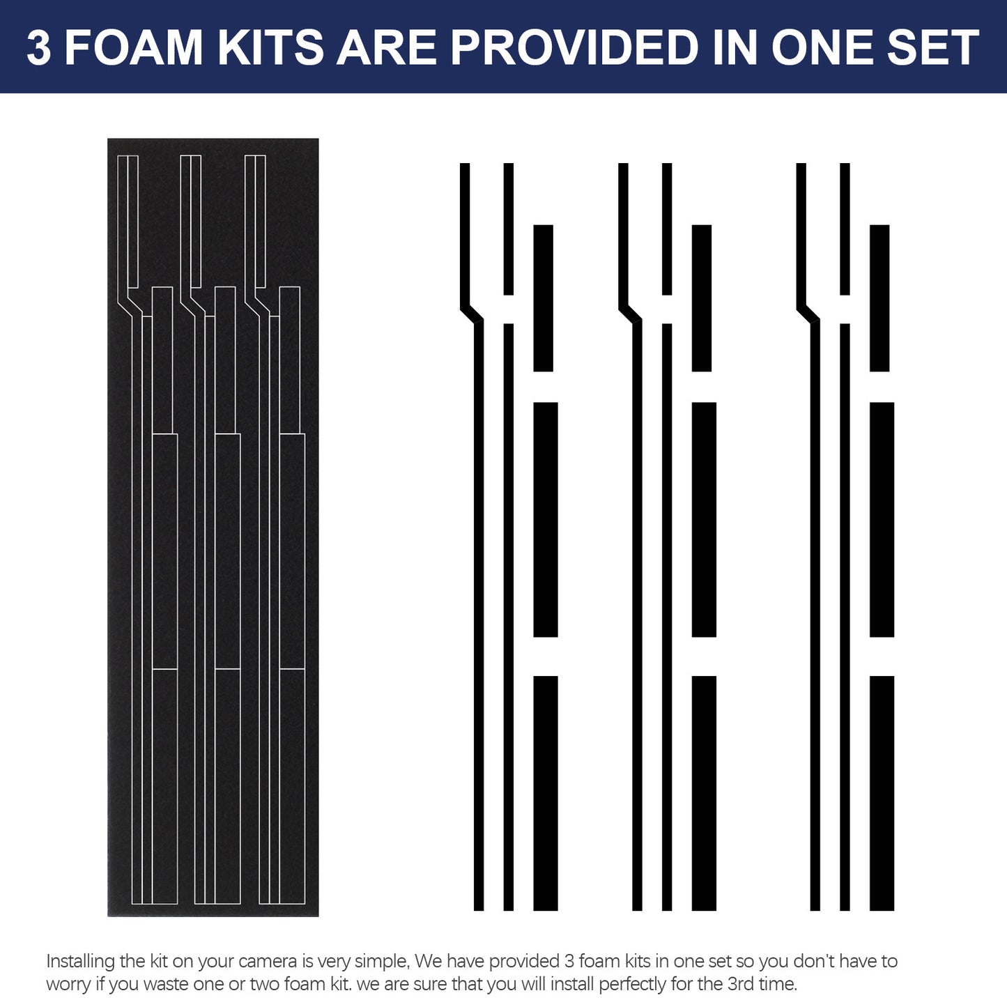 3sets Custom Light Seal Foam Sponge Kits For Nikkormat Nikomat FS FT FTn FT2 FT3