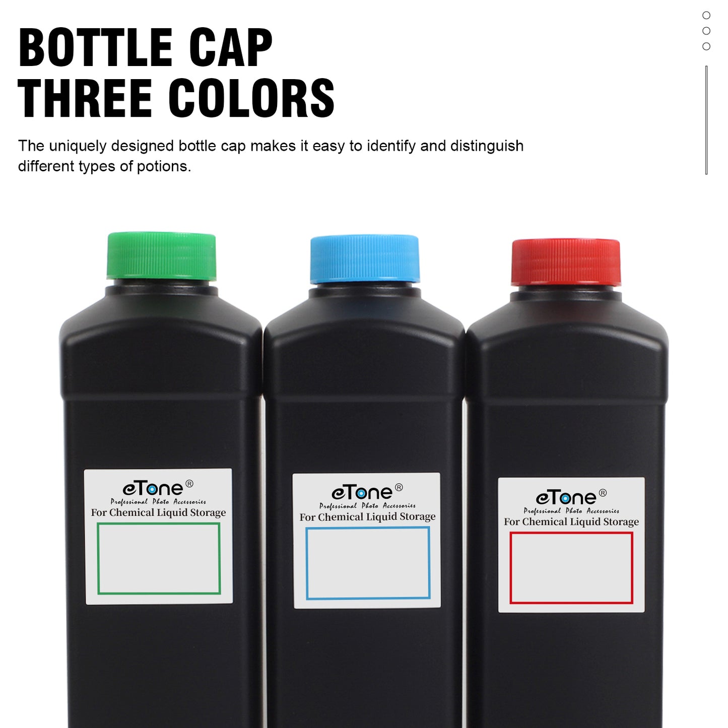 3x 1000ml Darkroom Chemical Storage Bottles Film Photo Developing Processing 1L