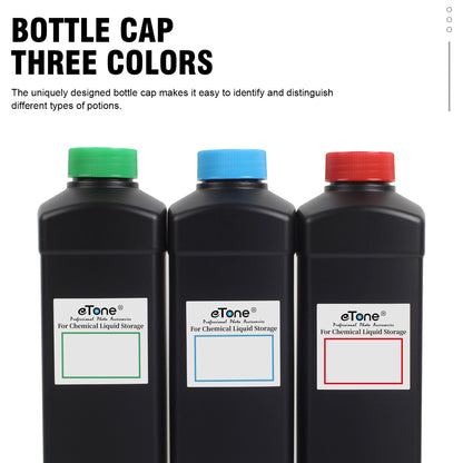 3x 1000ml Darkroom Chemical Storage Bottles Film Photo Developing Processing 1L