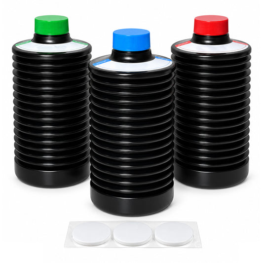 eTone Collapsible Storage Bottle 1 Litre HDPE for Darkroom Chemical Laboratory Chemical Reagent Bottle Photosensitive Material
