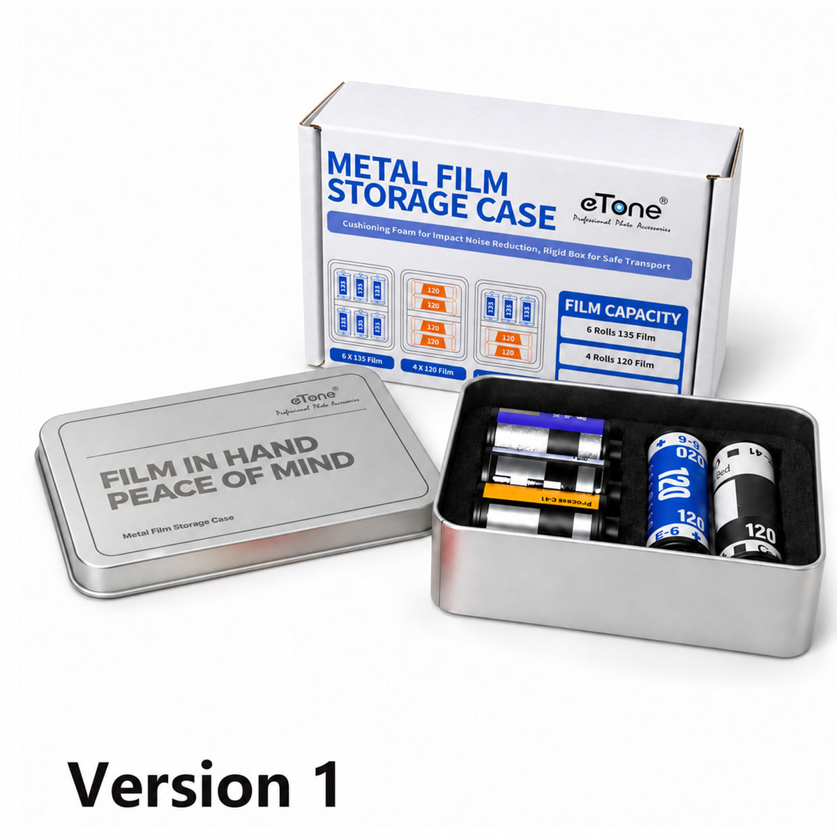 Multi-Format Metal Film Storage Case Silent Container Box For 120 135 35mm B&W Color Negative Film