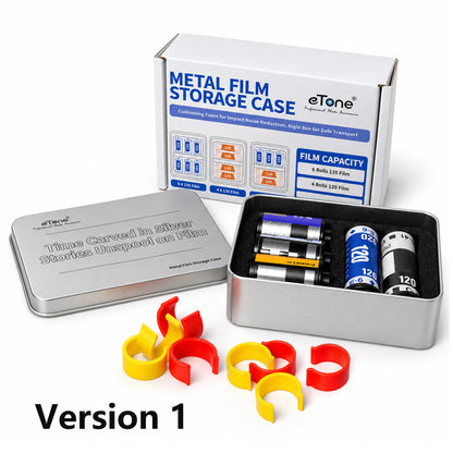 120 135 35mm Metal Film Storage Silent Canister Case Carved Silver Box with Clips