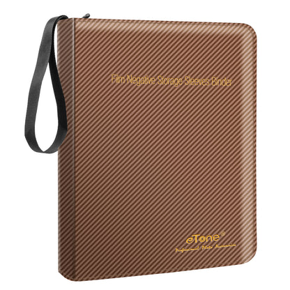 Brown L Size Photo Ring Binder Zipper Album 120 6x6 6x7 Acid-free Film Negative Storage Page