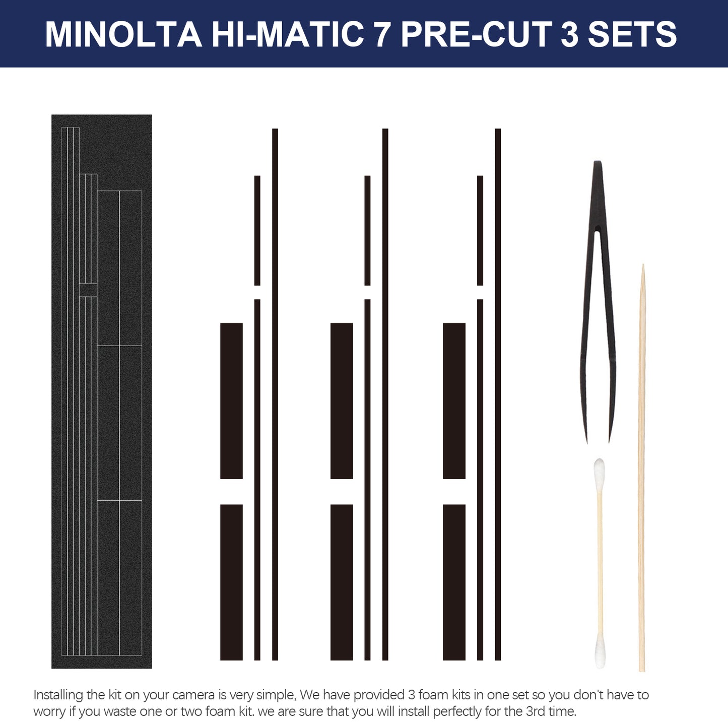 Premium Pre-cut Custom Light Seal Foam Sponge Kits For Minolta Hi-Matic 7 7S 7S II