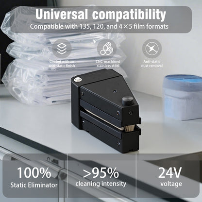 Professional Film Anti-Static Electric Dust Remover Vacuum Cleaner For 120 135 35mm 4x5 (Black)