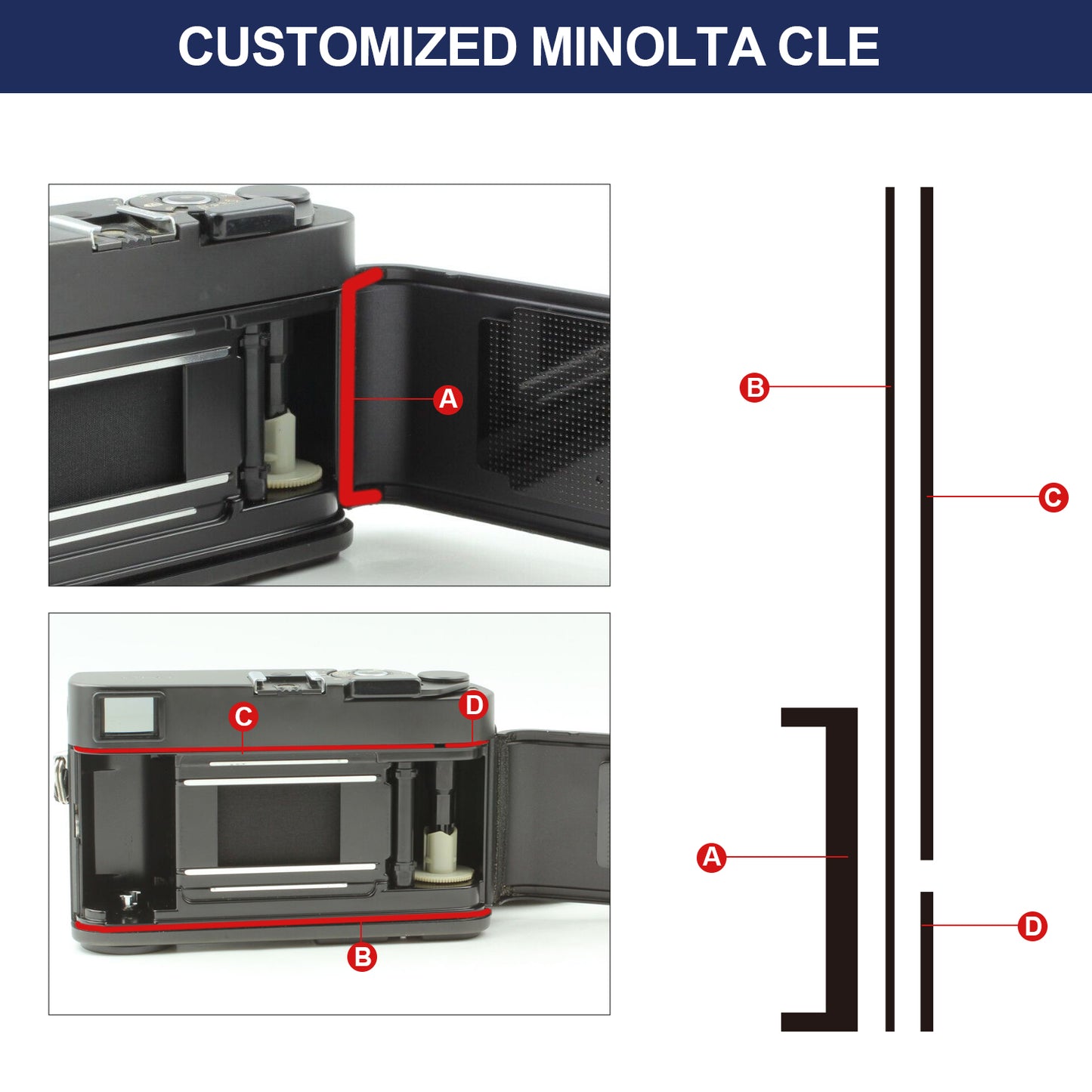 Self Adhesive Repair Pre-cut Custom Light Seal Foam Sponge Kits For Minolta CLE Film Camera