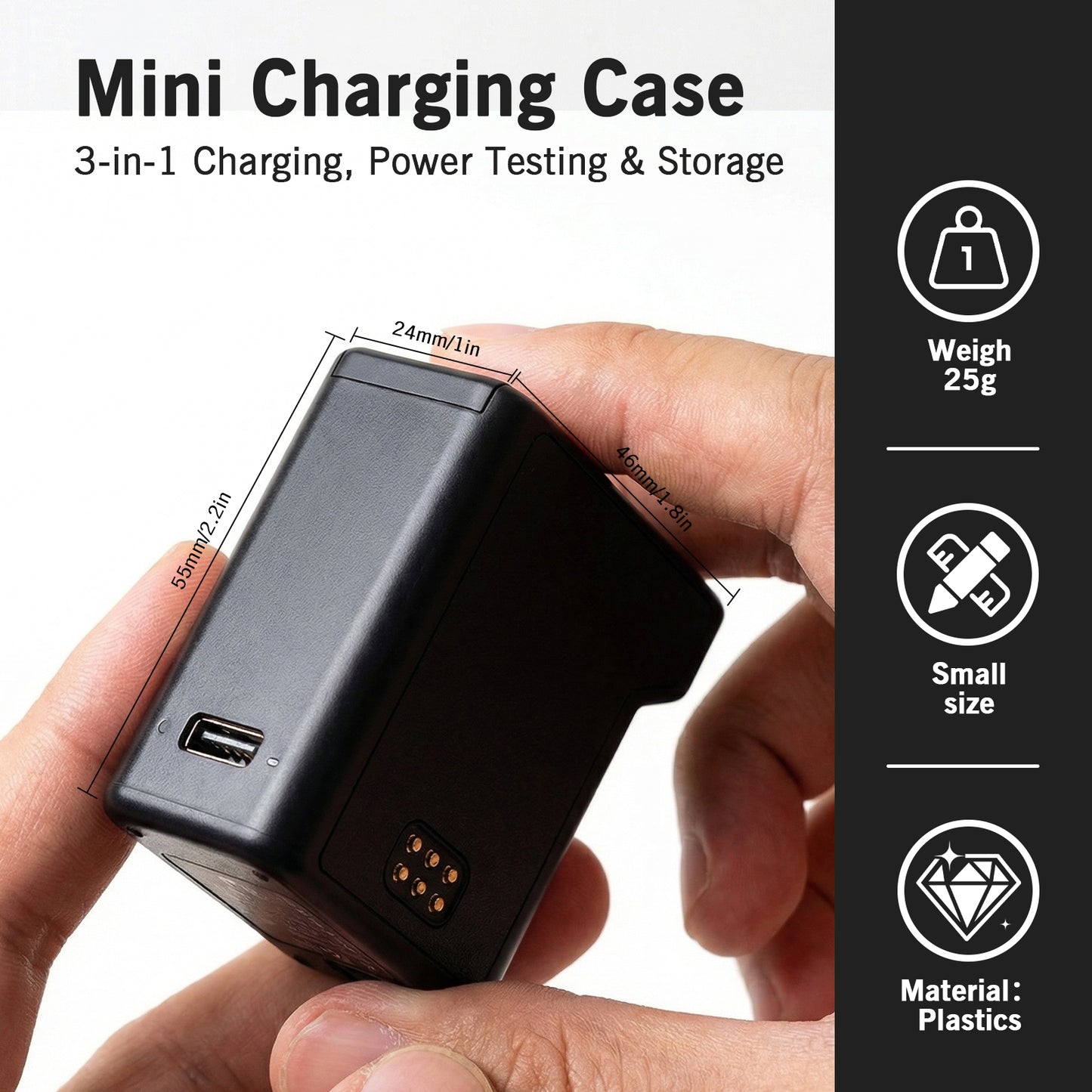 3-in-1 Battery Charging Storage Box Case for Ricoh Ricoh GR3 HDF GR3X HDF Olympus SP-100EE SH-2 DB-110 LI-92B