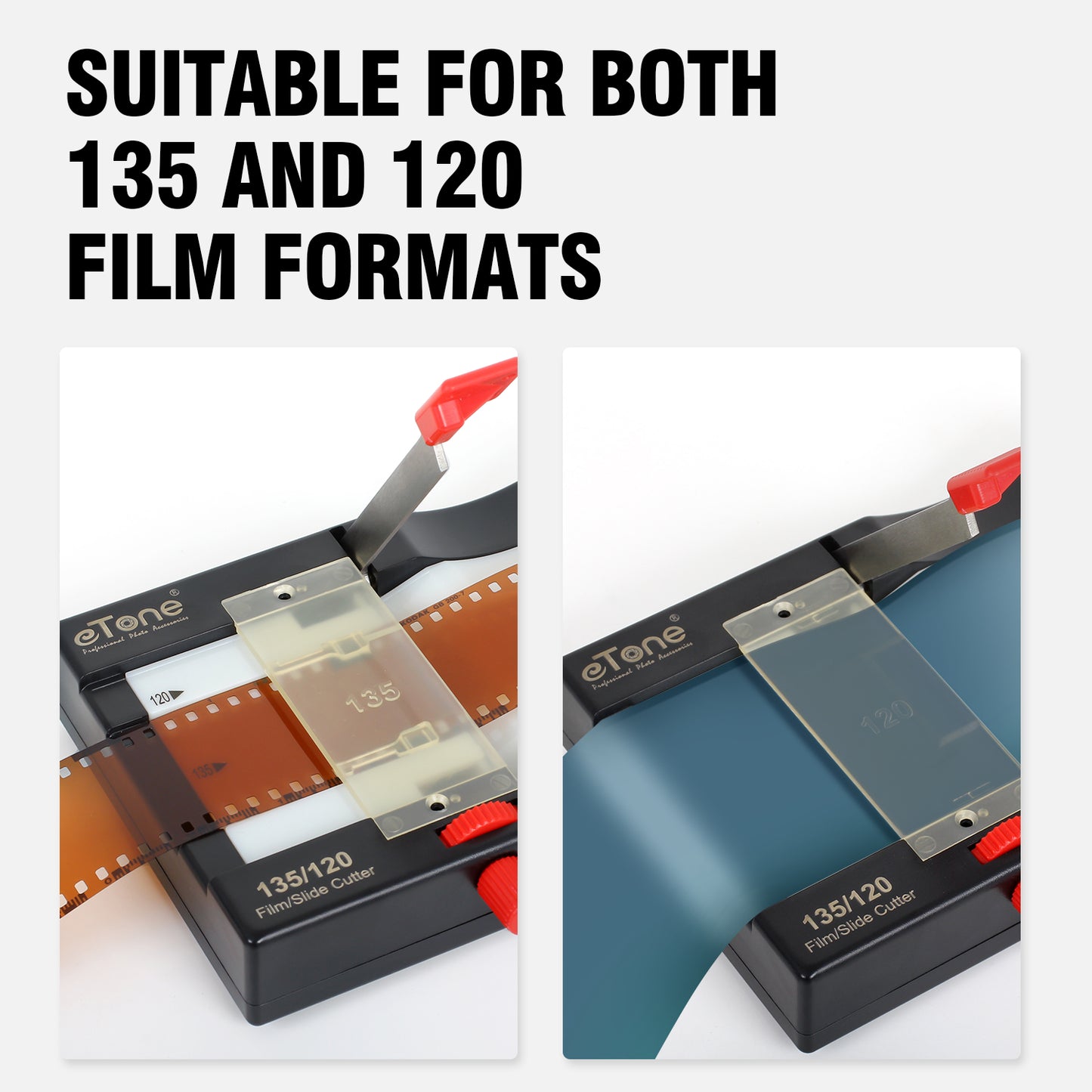 eTone Multiple Slide Negative Film Cutter For 35mm 6x45 6x6 6x7 60mm Format With USB