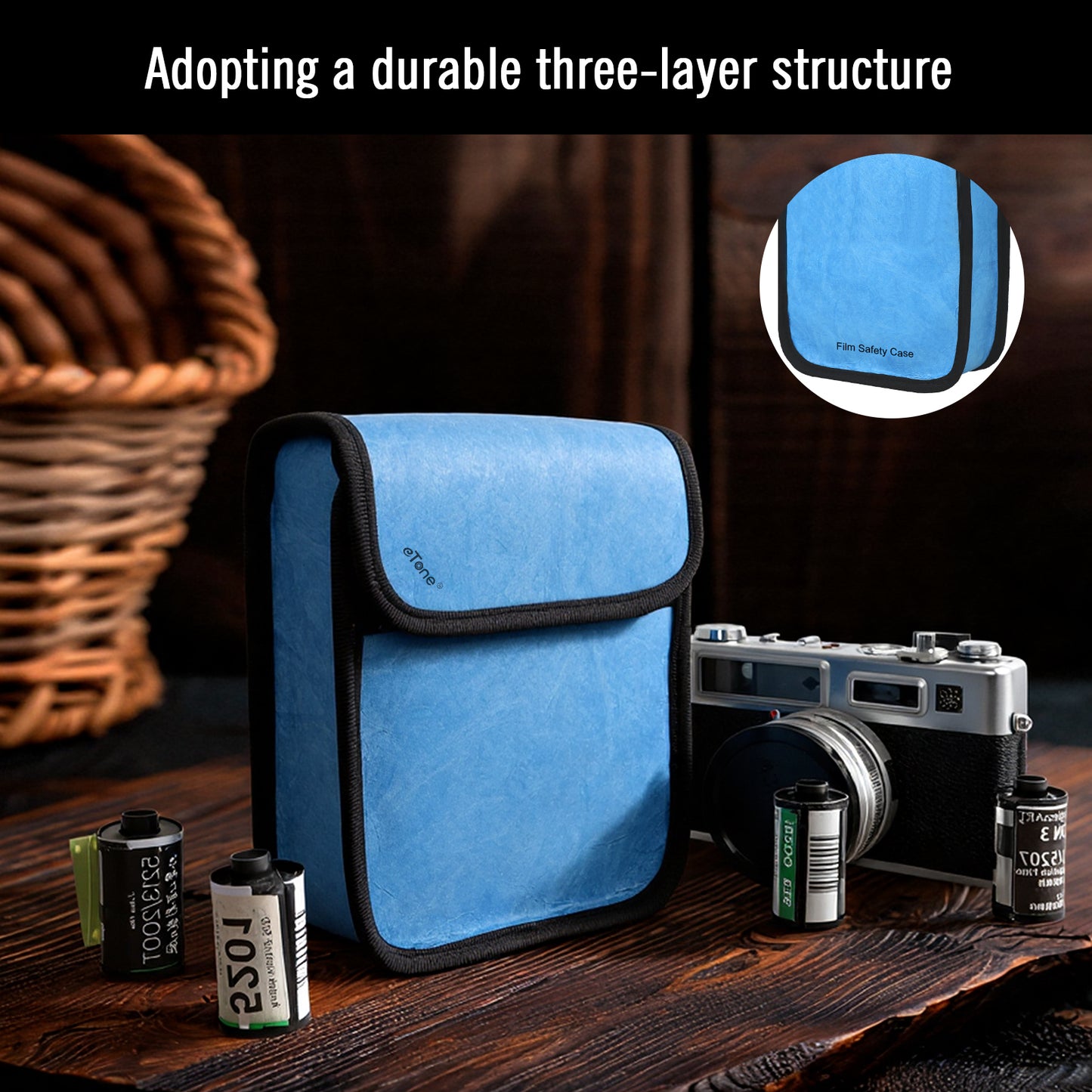 eTone Anti-X-ray Film Guard Lead Foil Protection Bag for 135 35mm 120 4x5 B/W Color Film(Blue or Green)