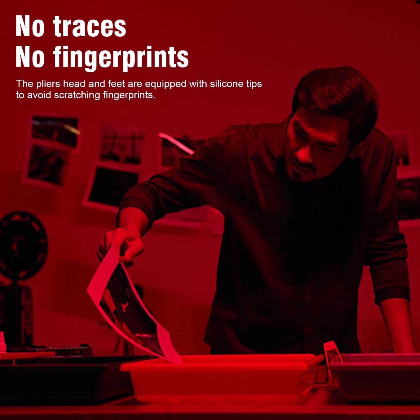 4x Bamboo Print Photography Darkroom Tongs Tweezers Set Negative Film Developing