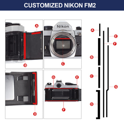 Self Adhesive Custom Light Seal Foam Sponge Kits For Nikon FM FM2 FE FE2